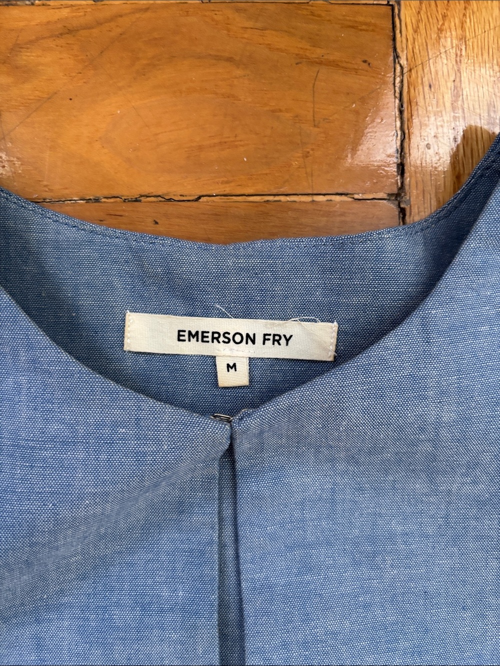 Emerson Fry Mod Top Sleeveless Chambray Tunic in Light Blue - Picture 3 of 6